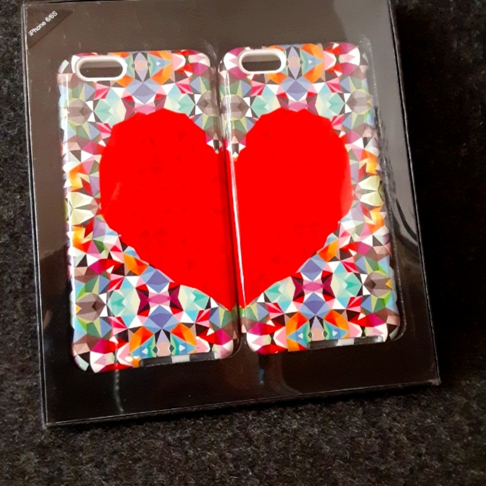 iPhone 6/6S Geometric and heart best friends his and hers cases